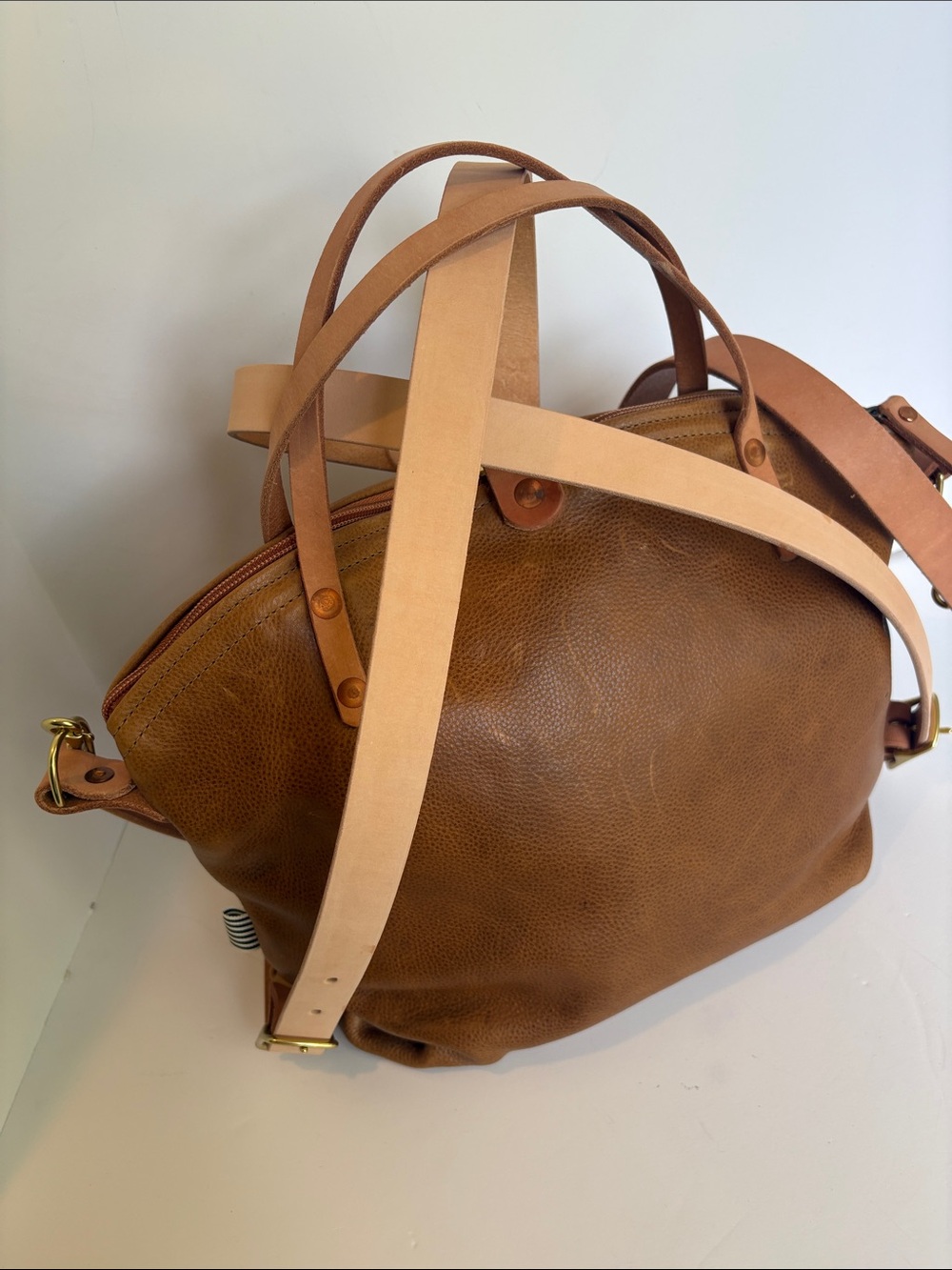 Meanwhile Back On The Farm Convertible Backpack 2.0. Leather Tote Crossbody New - Picture 8 of 11